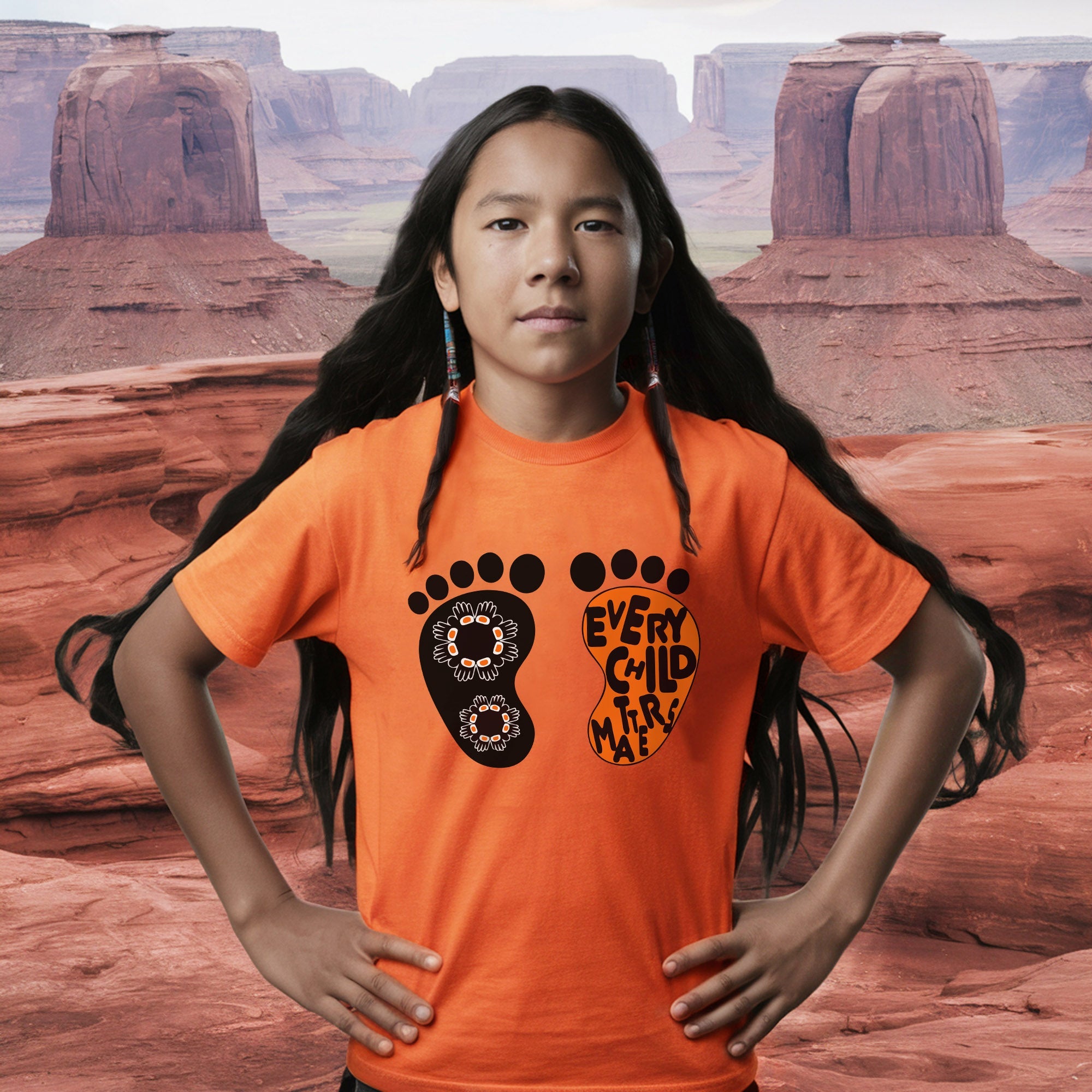 Every Child Matters Foot Black And Orange Together Unisex T-shirt/Hoodie/Sweatshirt