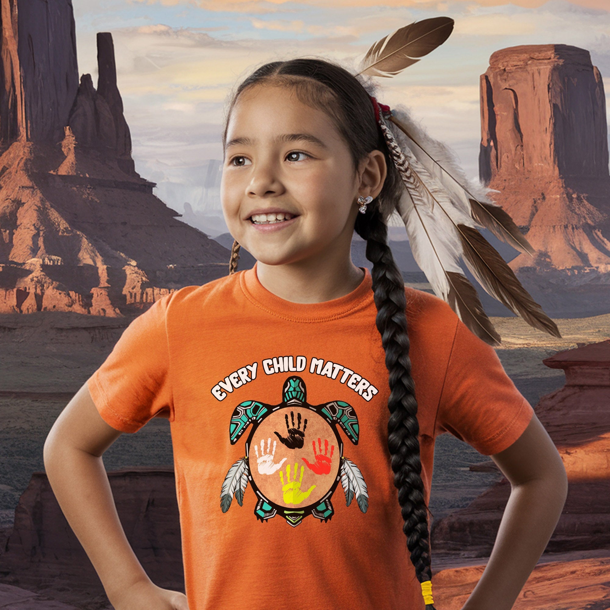 Feather Hand Color On Turtle For Orange Shirt Day Unisex T-shirt/Hoodie/Sweatshirt