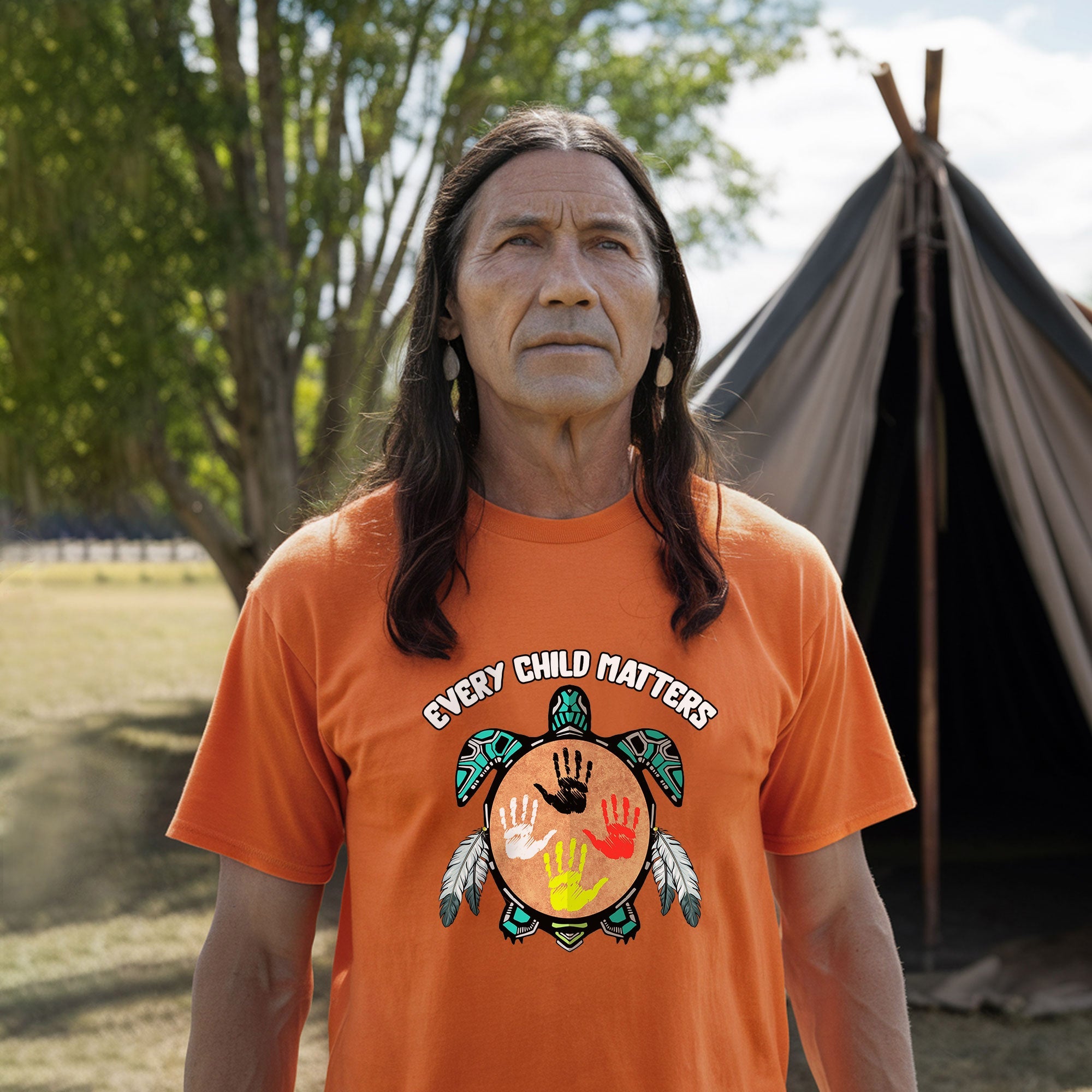 Feather Hand Color On Turtle For Orange Shirt Day Unisex T-shirt/Hoodie/Sweatshirt