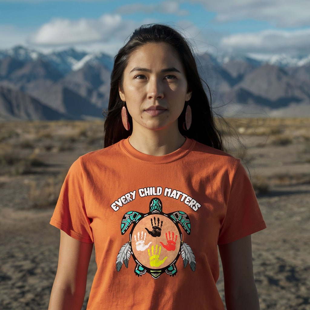 Feather Hand Color On Turtle For Orange Shirt Day Unisex T-shirt/Hoodie/Sweatshirt