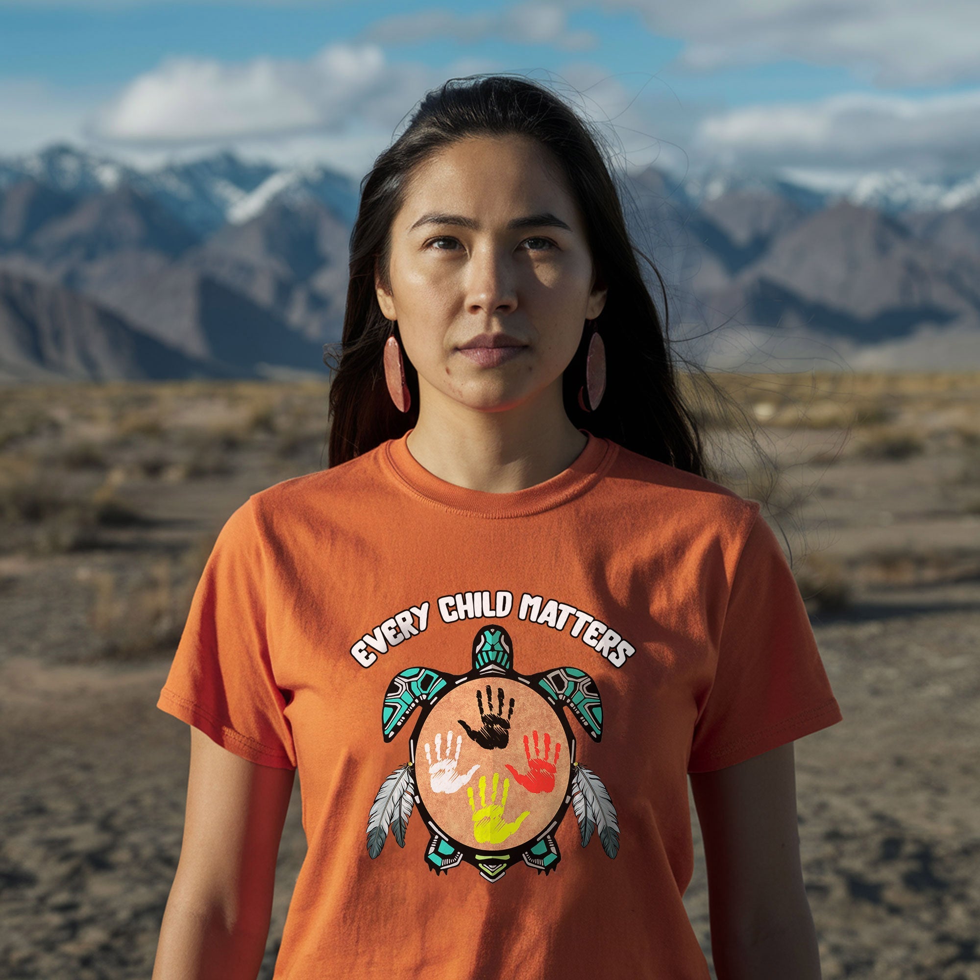 Feather Hand Color On Turtle For Orange Shirt Day Unisex T-shirt/Hoodie/Sweatshirt