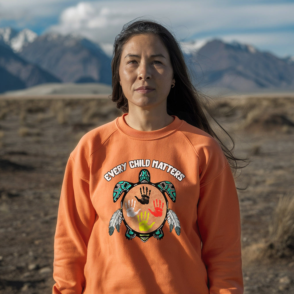 Feather Hand Color On Turtle For Orange Shirt Day Unisex T-shirt/Hoodie/Sweatshirt
