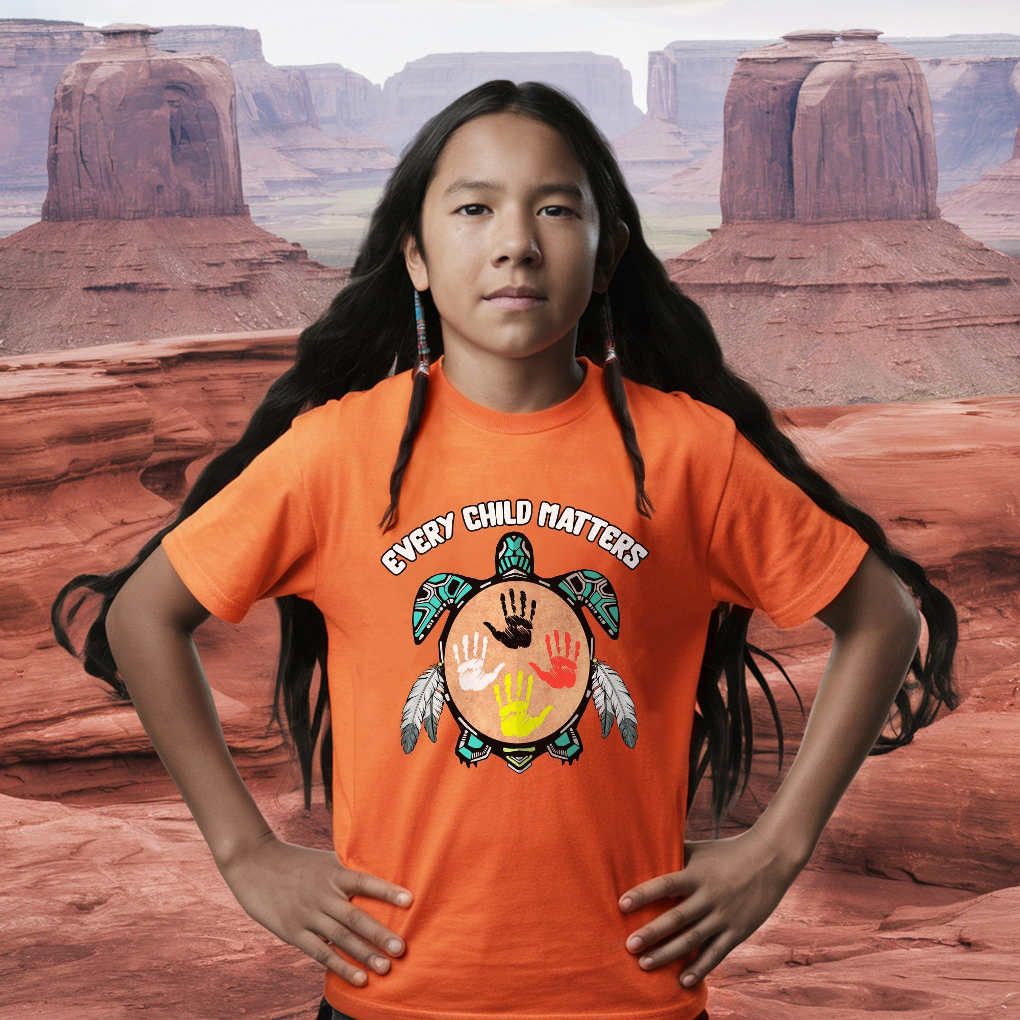 Feather Hand Color On Turtle For Orange Shirt Day Unisex T-shirt/Hoodie/Sweatshirt