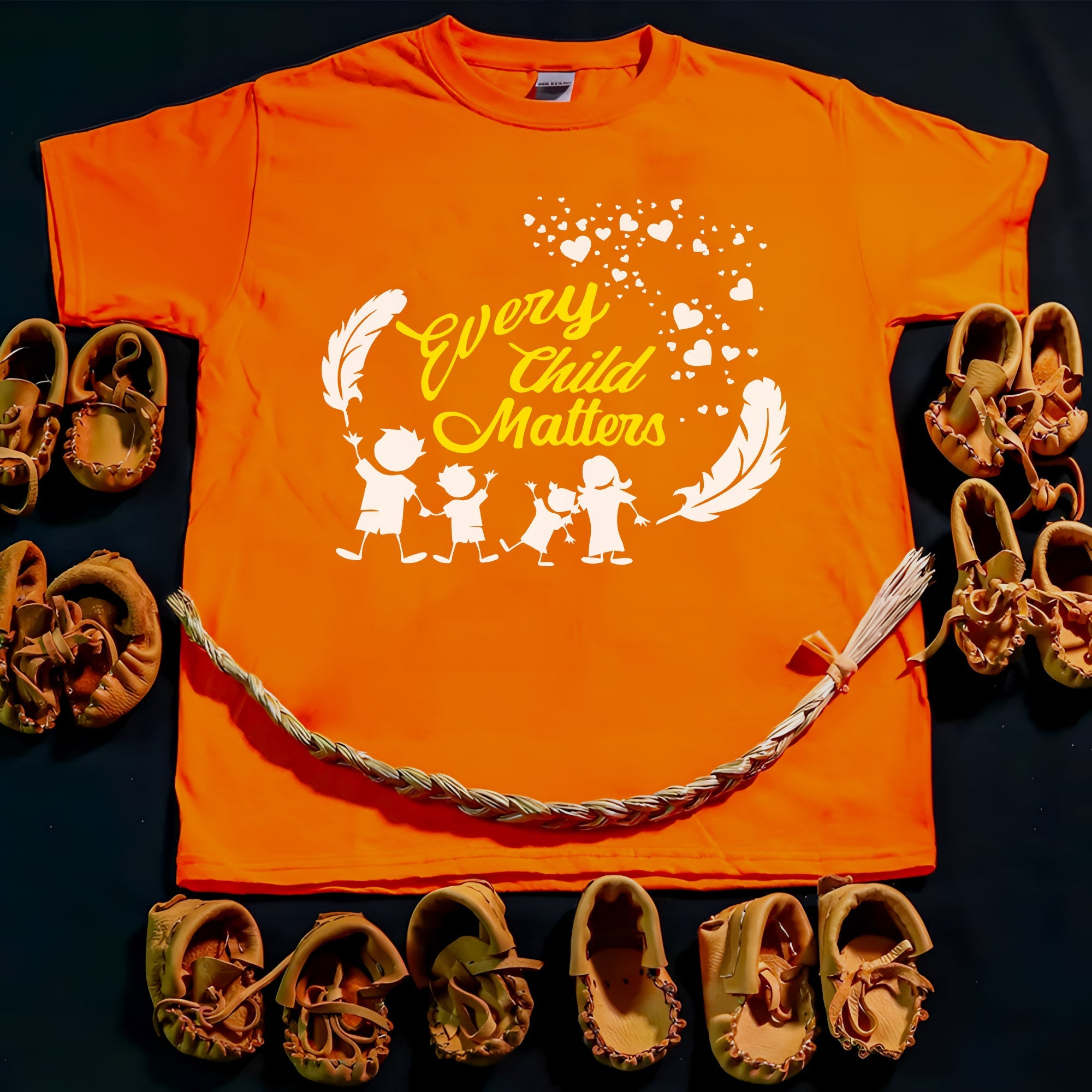 Every Child Matters Children Together Feather For Orange Shirt Day Unisex T-shirt/Hoodie/Sweatshirt