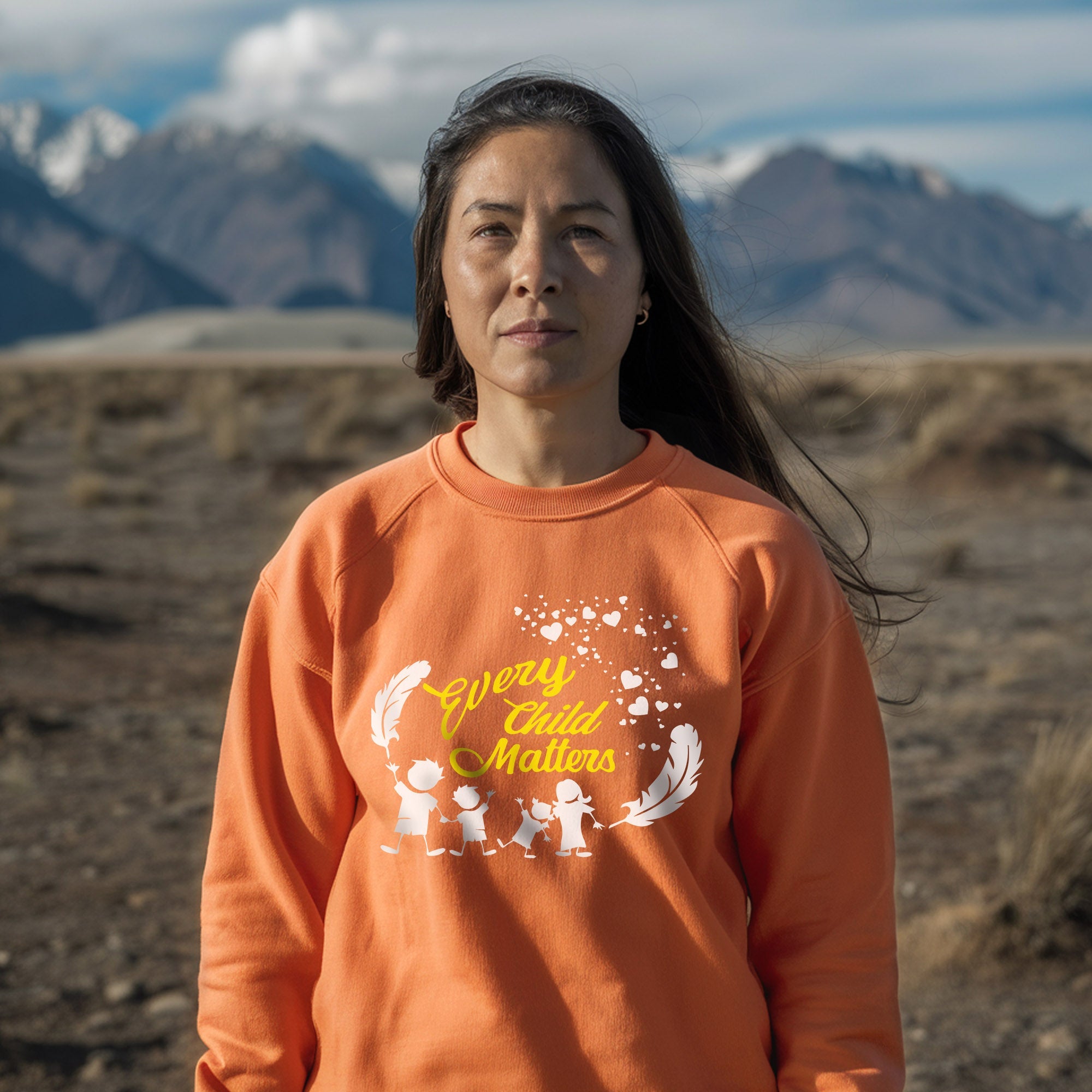Every Child Matters Children Together Feather For Orange Shirt Day Unisex T-shirt/Hoodie/Sweatshirt