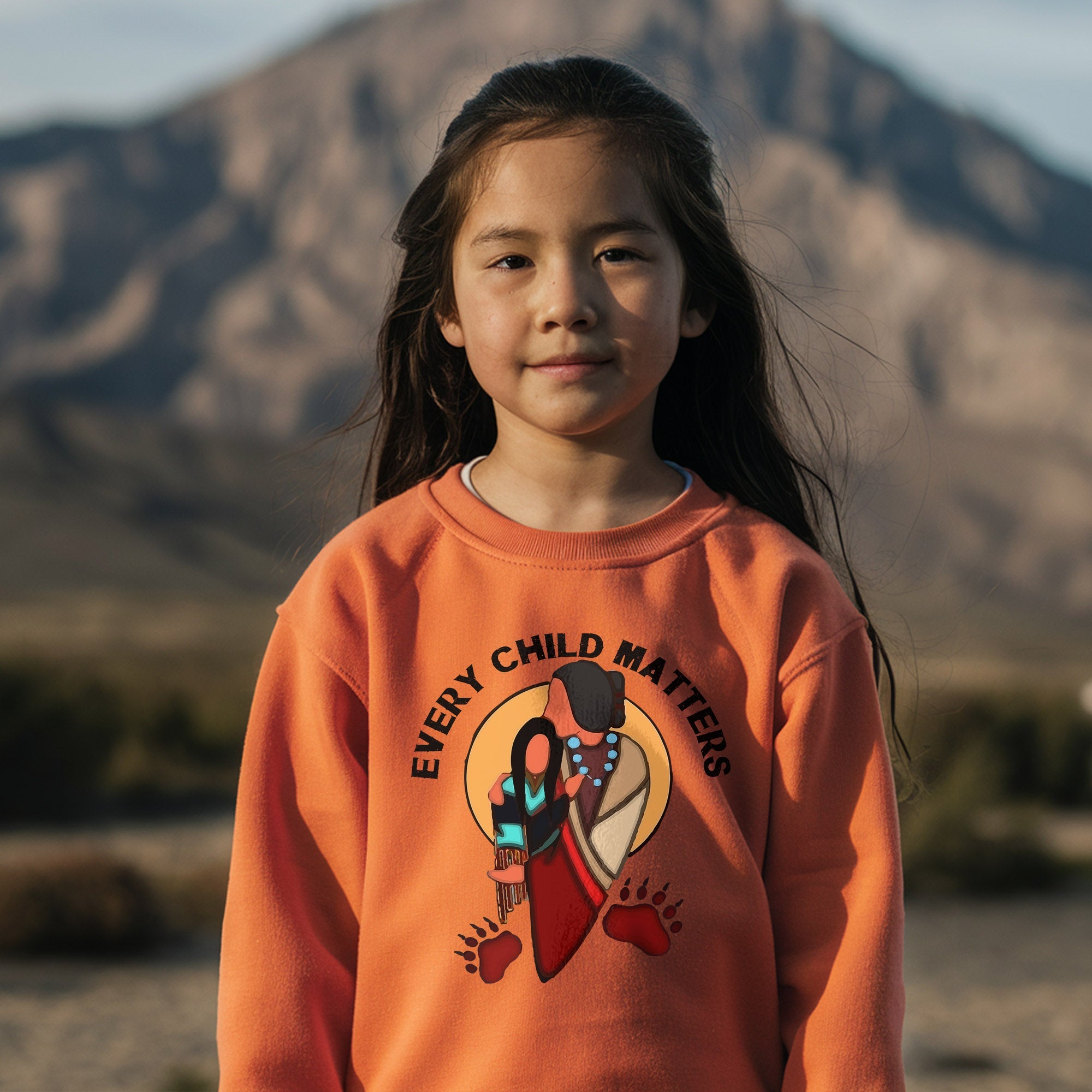 Every Child Matters Grandma With Niece Indigenous Orange Shirt Day Unisex T-shirt/Hoodie/Sweatshirt