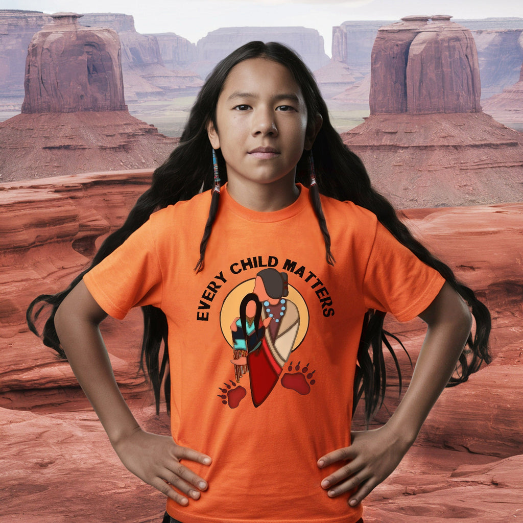 Every Child Matters Grandma With Niece Indigenous Orange Shirt Day Unisex T-shirt/Hoodie/Sweatshirt