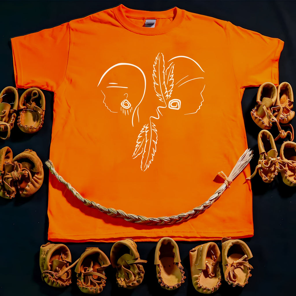 Every Child Matters Two Children For Orange Shirt Day Unisex T-shirt/Hoodie/Sweatshirt 292