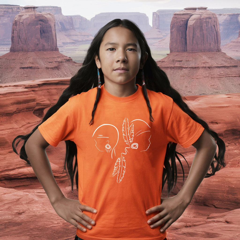 Every Child Matters Two Children For Orange Shirt Day Unisex T-shirt/Hoodie/Sweatshirt 292