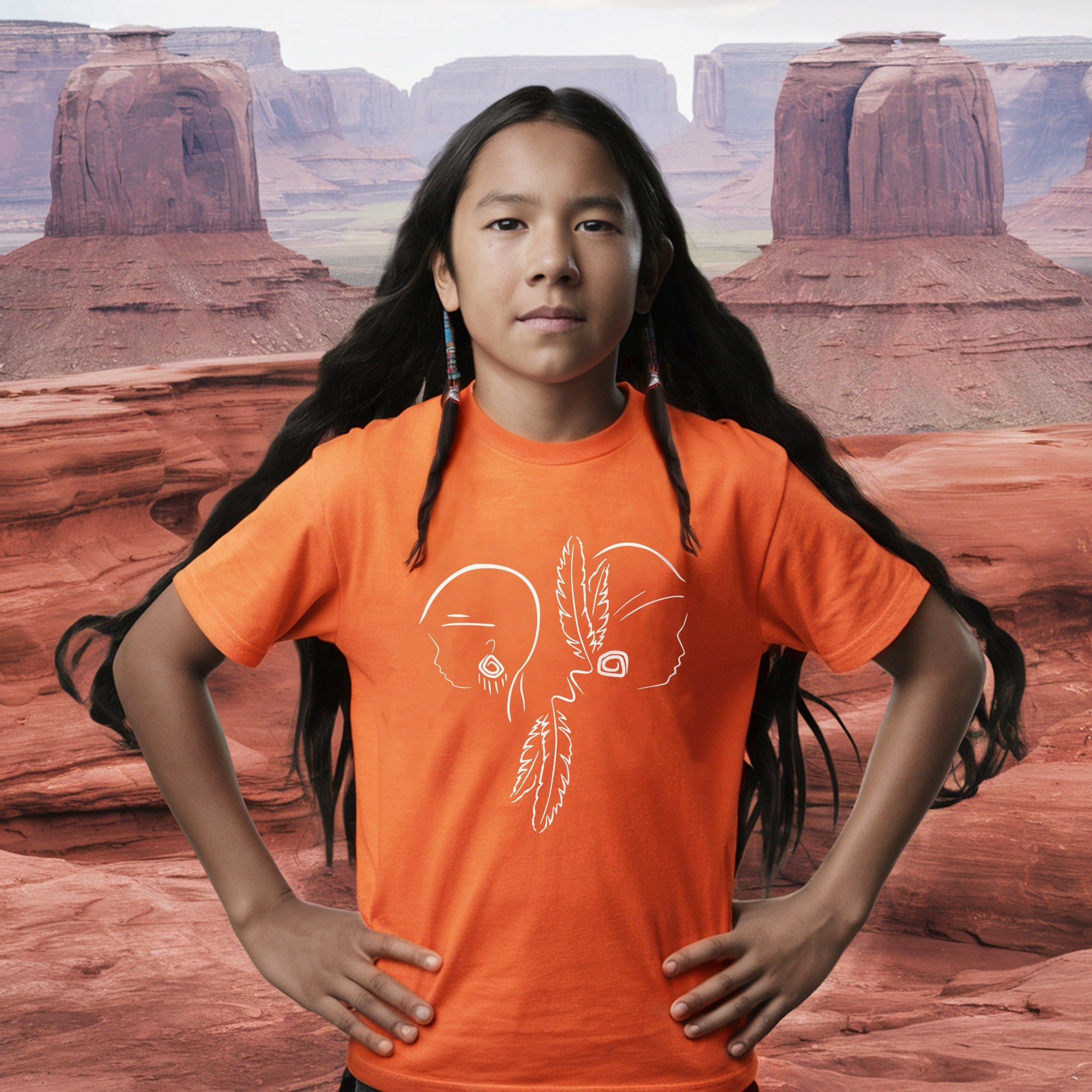 Every Child Matters Two Children For Orange Shirt Day Unisex T-shirt/Hoodie/Sweatshirt 292