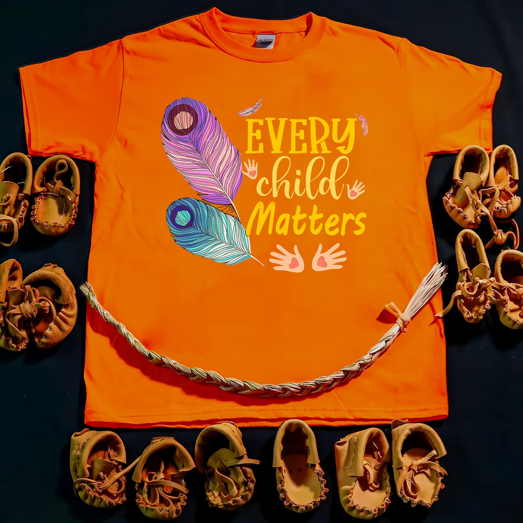 Every Child Matters Colorful Feathers For Orange Shirt Day Unisex T-shirt/Hoodie/Sweatshirt 267