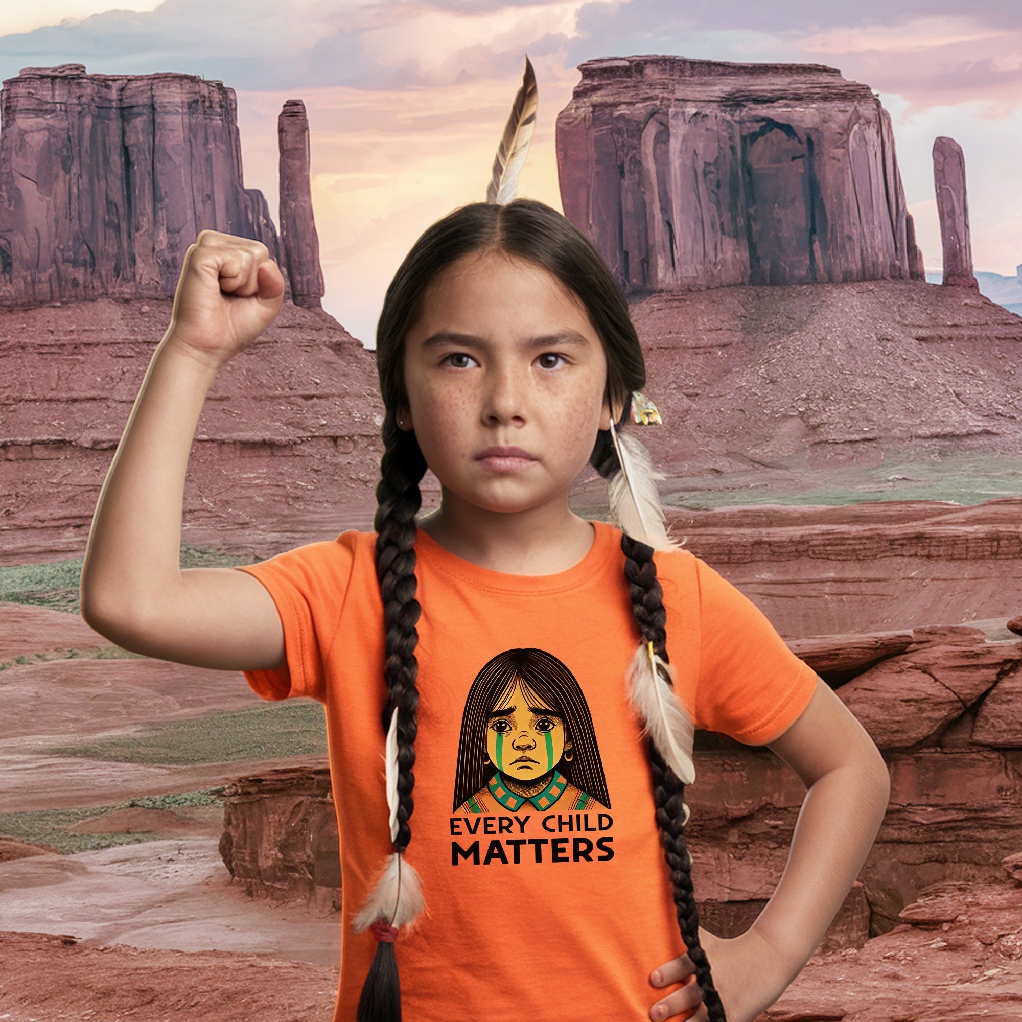 Every Child Matters Native Girl For Orange Shirt Day Unisex T-shirt/Hoodie/Sweatshirt 286