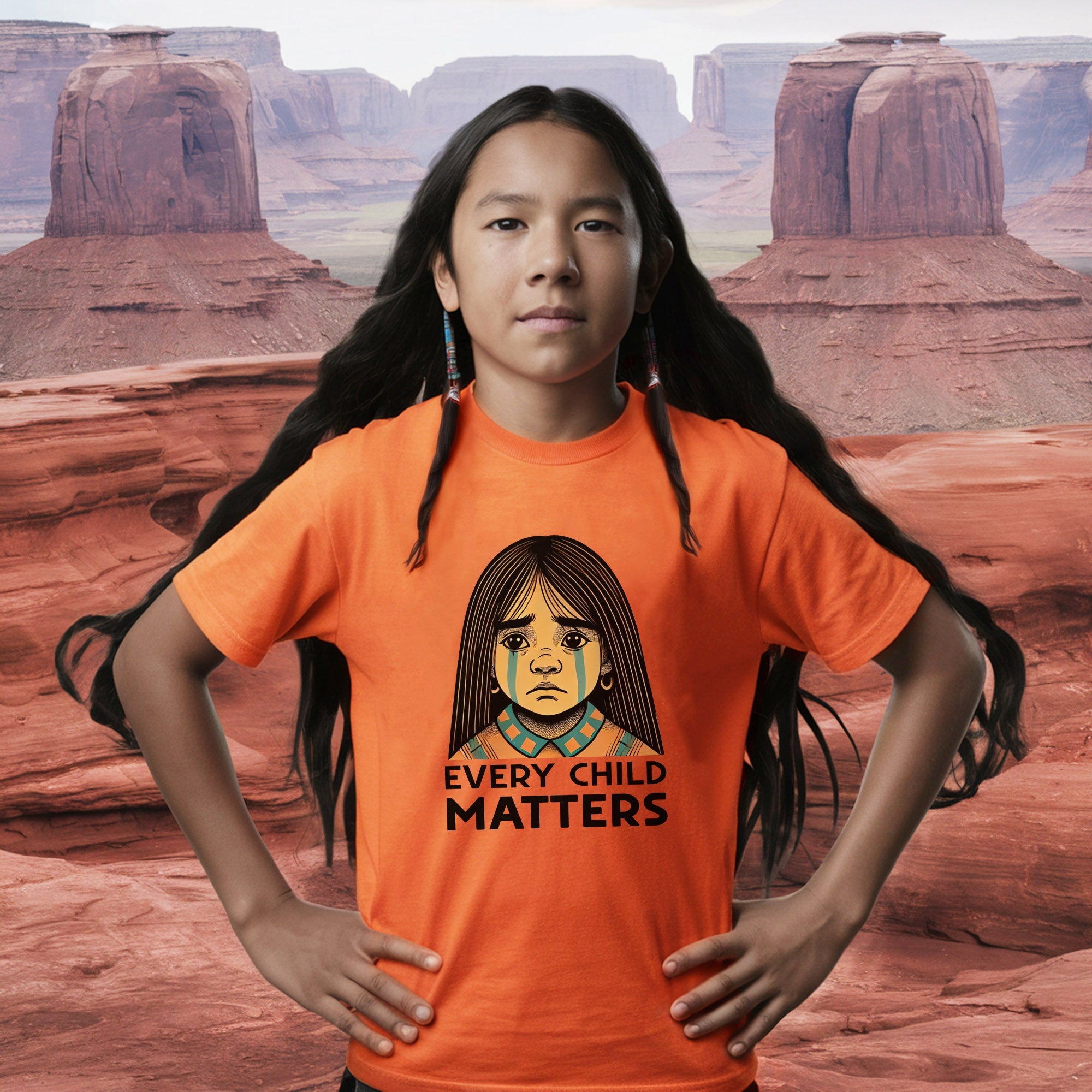 Every Child Matters Native Girl For Orange Shirt Day Unisex T-shirt/Hoodie/Sweatshirt 286
