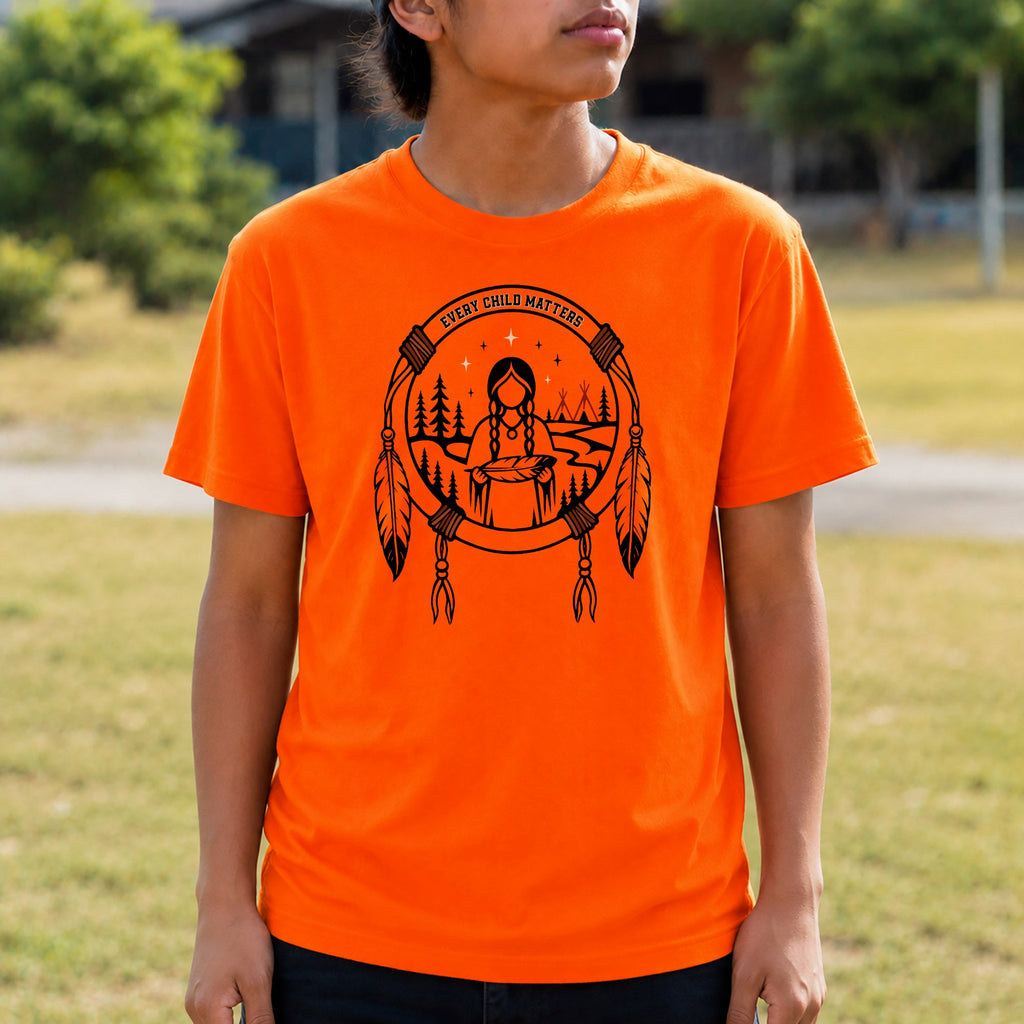 Every Child Matters Native American Girl Dreamcatcher Orange Shirt Day Unisex T-shirt/Hoodie/Sweatshirt