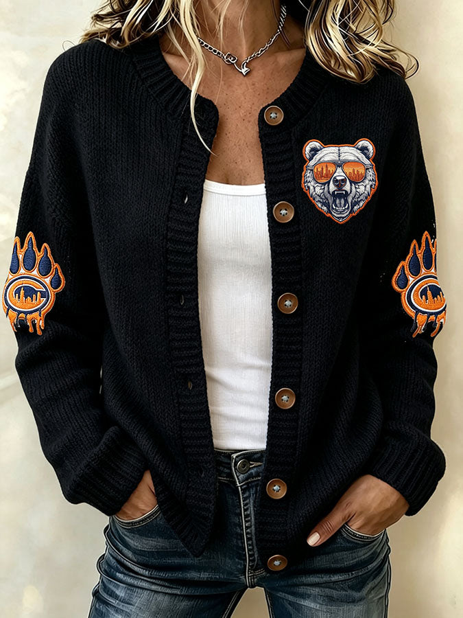Women'S Football Sports Casual Knitted Jacket