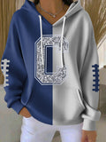 Women'S Football Print Casual Hoodie