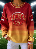 Women's Football Game Print Sweatshirt