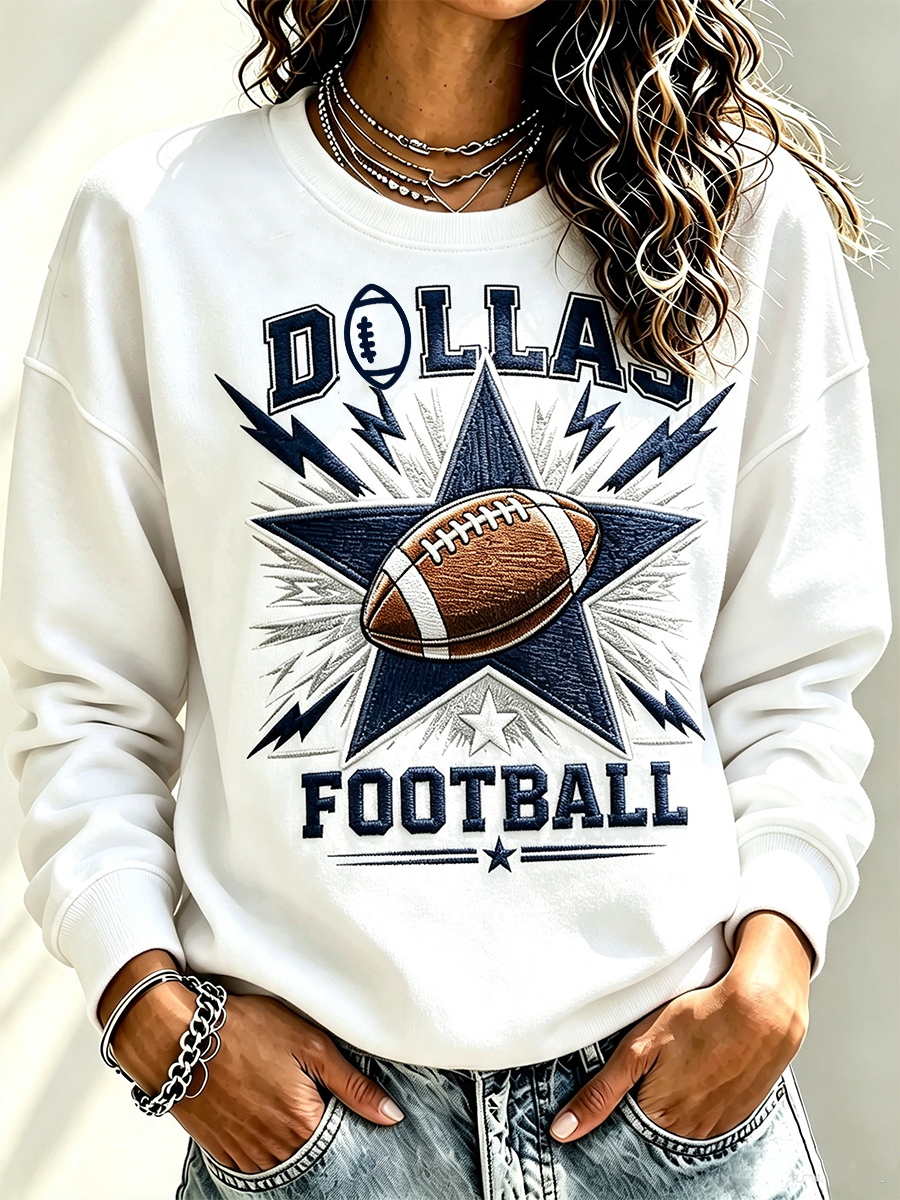 Women's Game Day Football Graphic Casual Sweatshirt