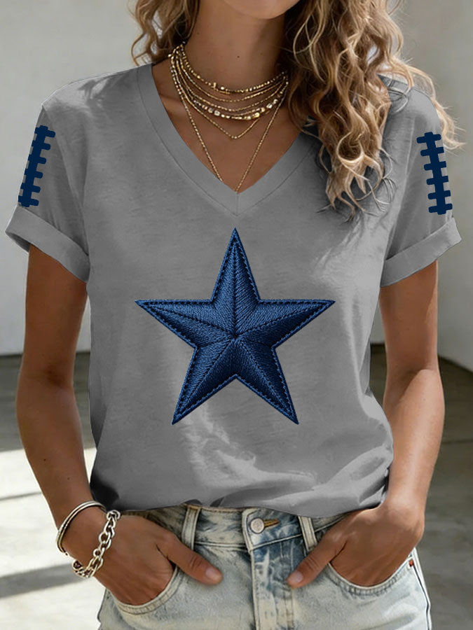 Women'S Football Print Short-Sleeve T-Shirt