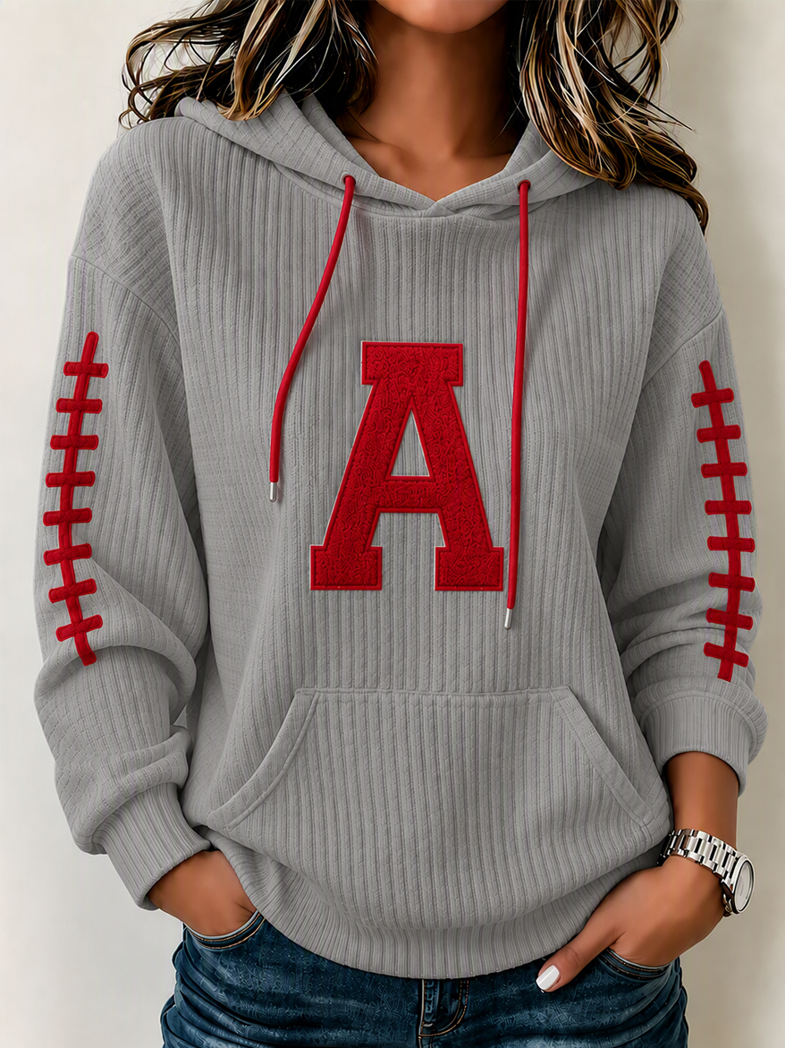 Women'S College Football Printed Hooded Sweatshirt