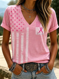 Women'S Breast Cancer Awareness Printed Casual T-Shirt