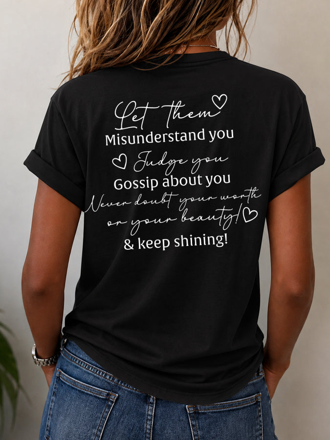 Women's Let Them Printed Round Neck T-shirt