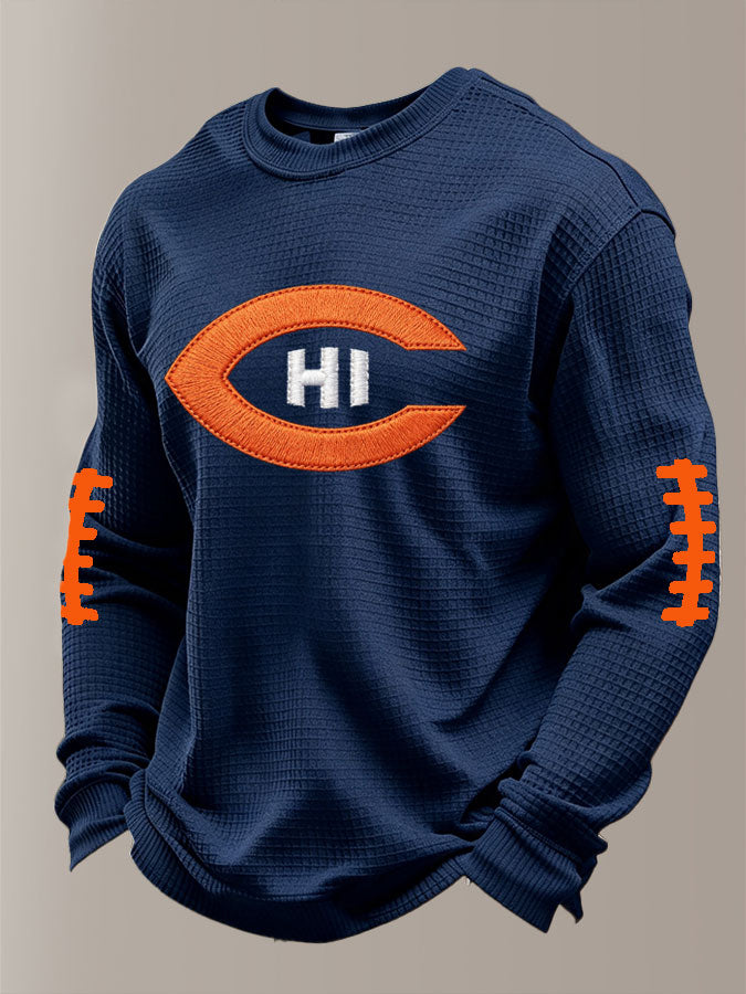 Men'S Football Printed Waffle T-Shirt