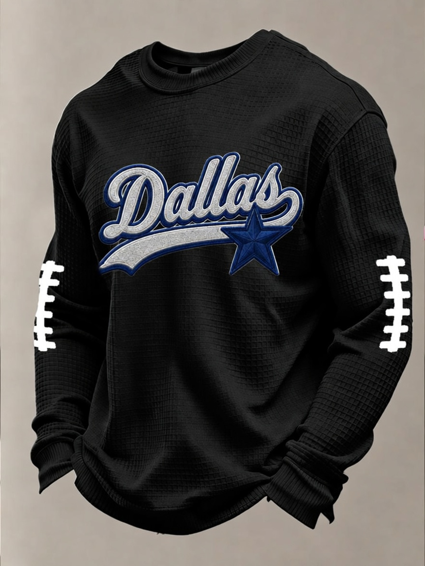Men'S Football  Printed Waffle T-Shirt