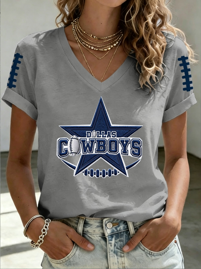 Women'S Football Print Short-Sleeve T-Shirt