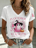 Women's In October We Wear Pink  Print T-shirt