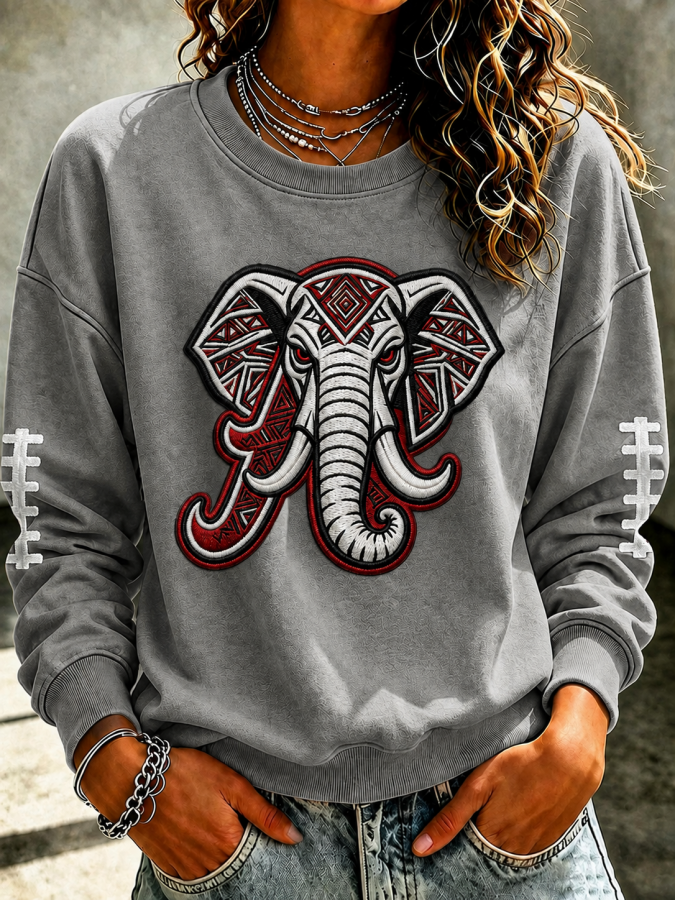 Women'S Rugby Printed Round Neck T-Shirt