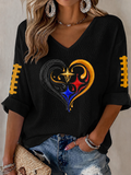 Women'S Football Print Waffle Top