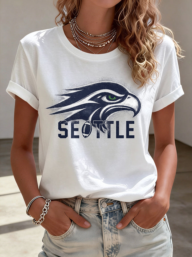 Women'S Football Print Casual T-Shirt