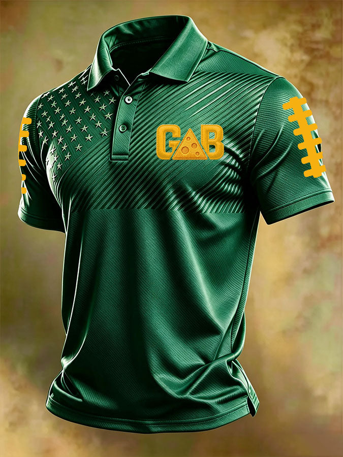 Men'S Football Printed Polo Shirt