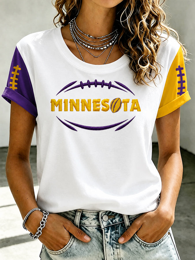 Women's Football Print Short-Sleeve T-Shirt