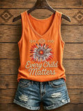 ❤️Buy 3 Get 20% Off❤️Women's Orange Shirt Day Print Casual Vest
