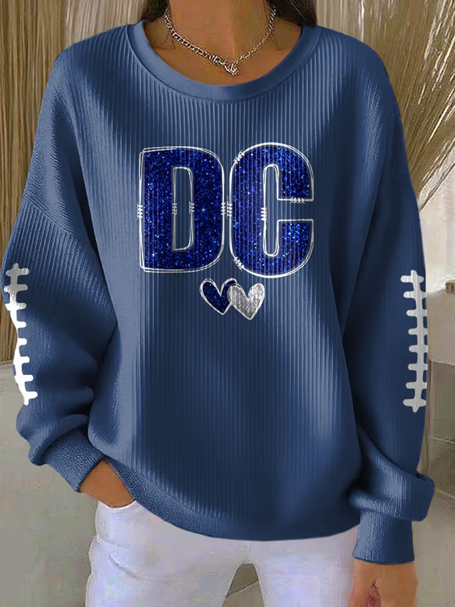 Women'S Football Print Casual Sweatshirt