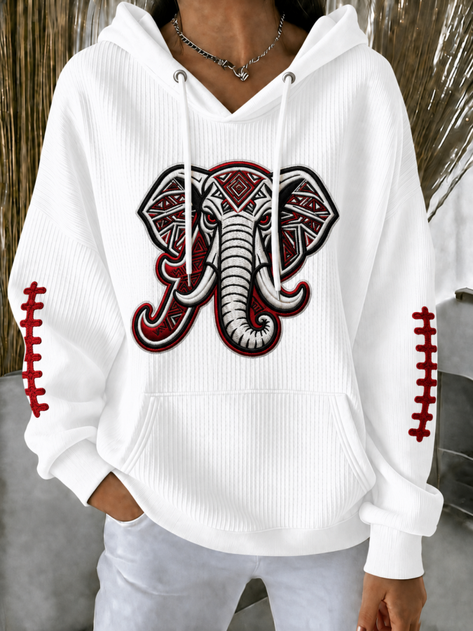 Women'S Football Printed Hooded Sweatshirt