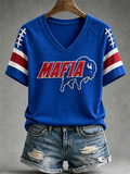 Women's Football Lover Bulls BUF Art Printed T-shirt