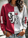 Women'S College Rugby Printed Round Neck Sports Shirt