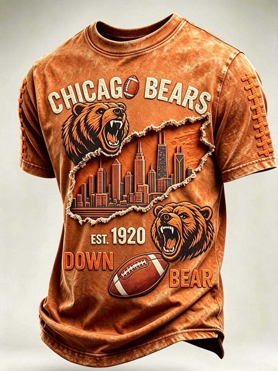 Men'S Football Fan Print Casual T-Shirt