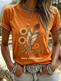 ❤️Buy 3 Get 20% Off❤️Women's Retro Orange Shirt Day Print T-shirt