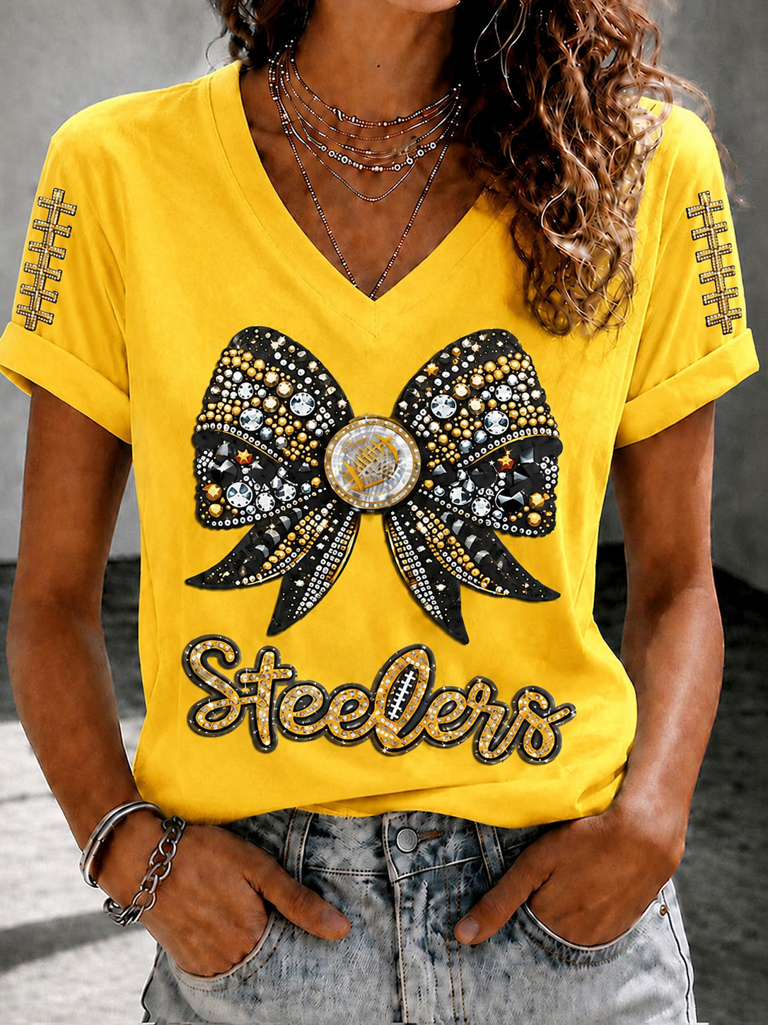 Women's Football Printed Casual Sweatshirt