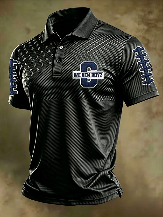 Men'S Retro Football Polo Shirt