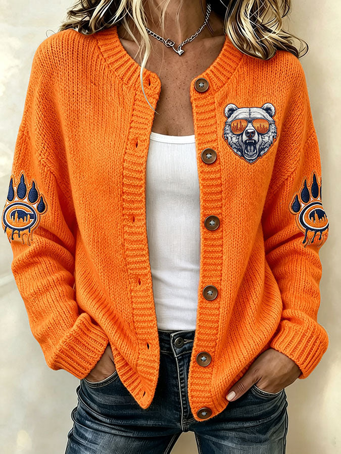 Women'S Football Sports Casual Knitted Jacket