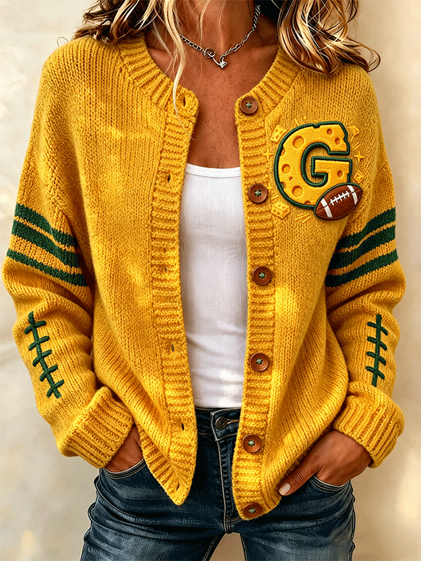 Women'S Football Sports Casual Knitted Jacket