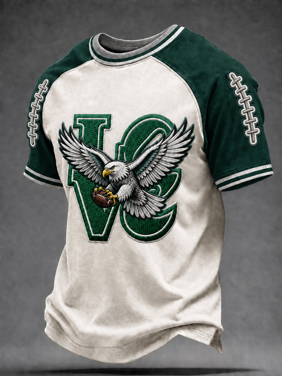 Men'S Eagles Fans Football Print Short Sleeve T-Shirt