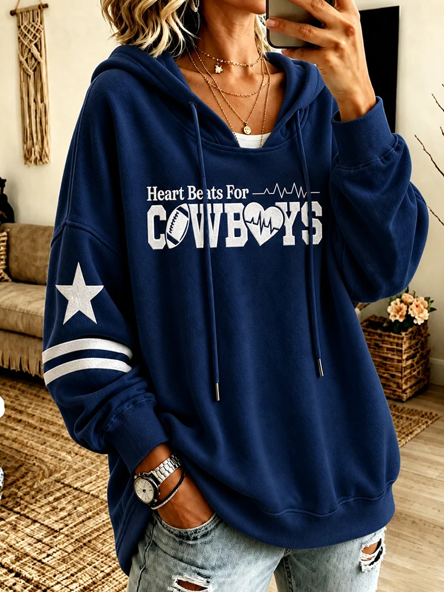 Women's Football Print Casual Sweatshirt
