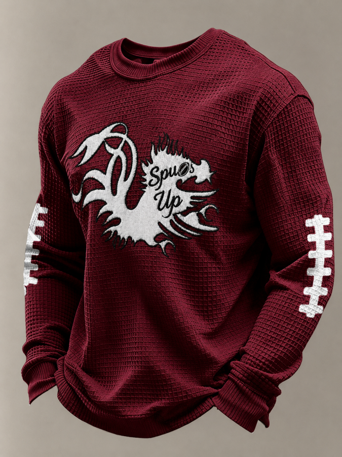 Men'S  Football Print Waffle T-Shirt