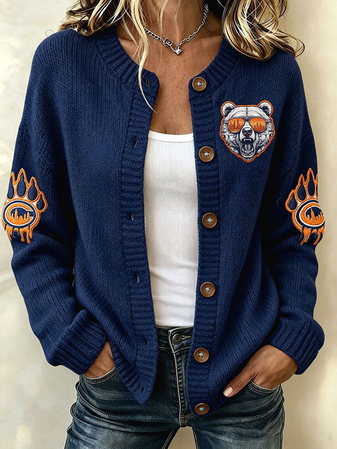 Women'S Football Sports Casual Knitted Jacket